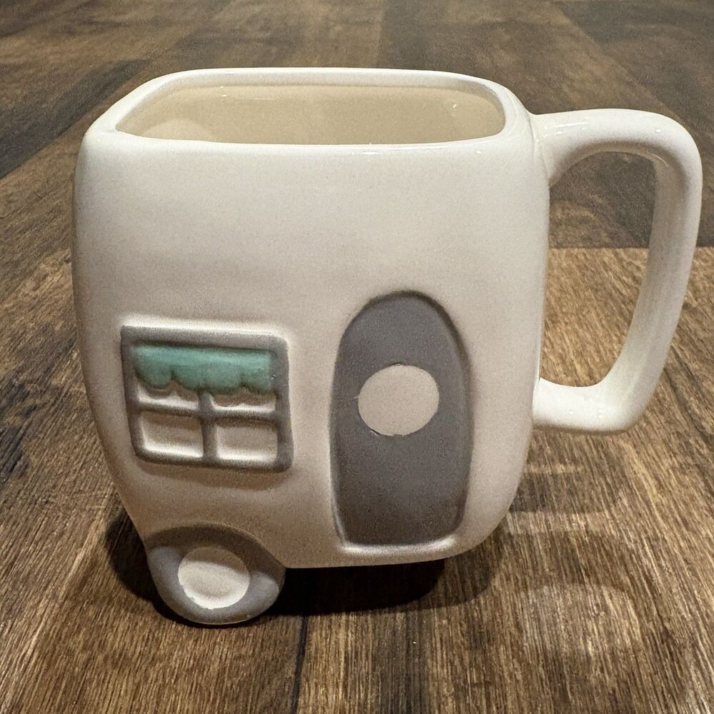 Paula Deen Store Collection Camper RV Ceramic Coffee Mug Travel Trailer White